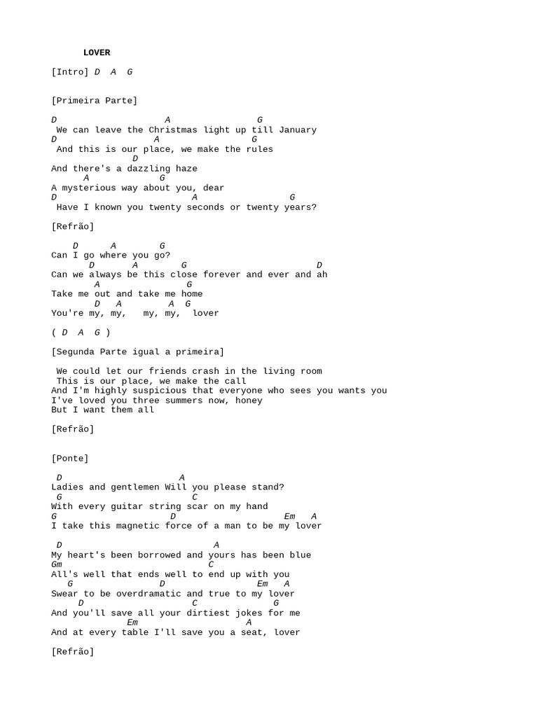 Lover Lyrics Breakdown and Analysis | PDF