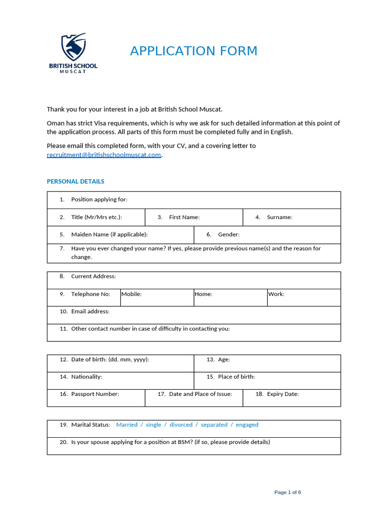 BSM HR Application Form Updated March 2025 1 | PDF | Criminal Record