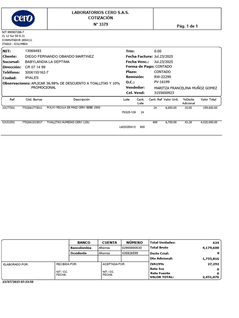Diego Fernando Obando Martinez Pf-3379 PDF | PDF