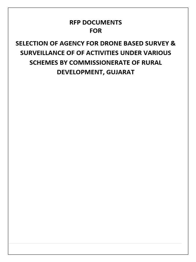 Drone Survey RFP for Gujarat Rural Development | PDF | Unmanned Aerial ...