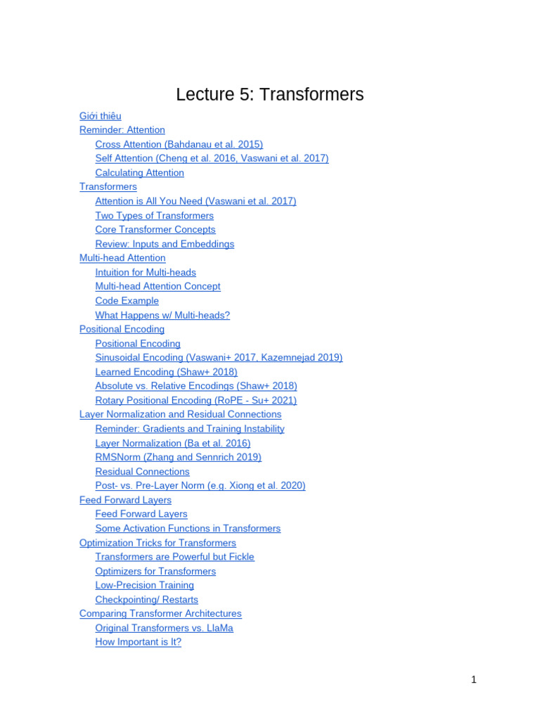 Lecture 5 Transformers Cdhjdjvcjkakjcqbqsx | PDF