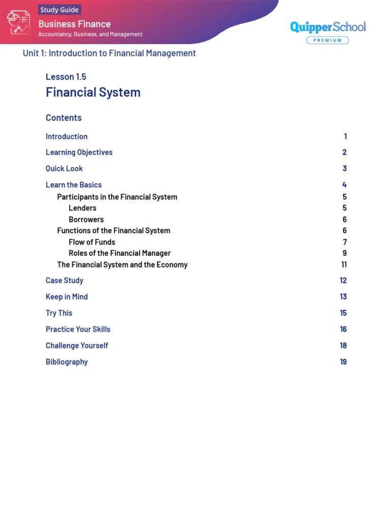 Overview of the Financial System | PDF | Loans | Financial Markets