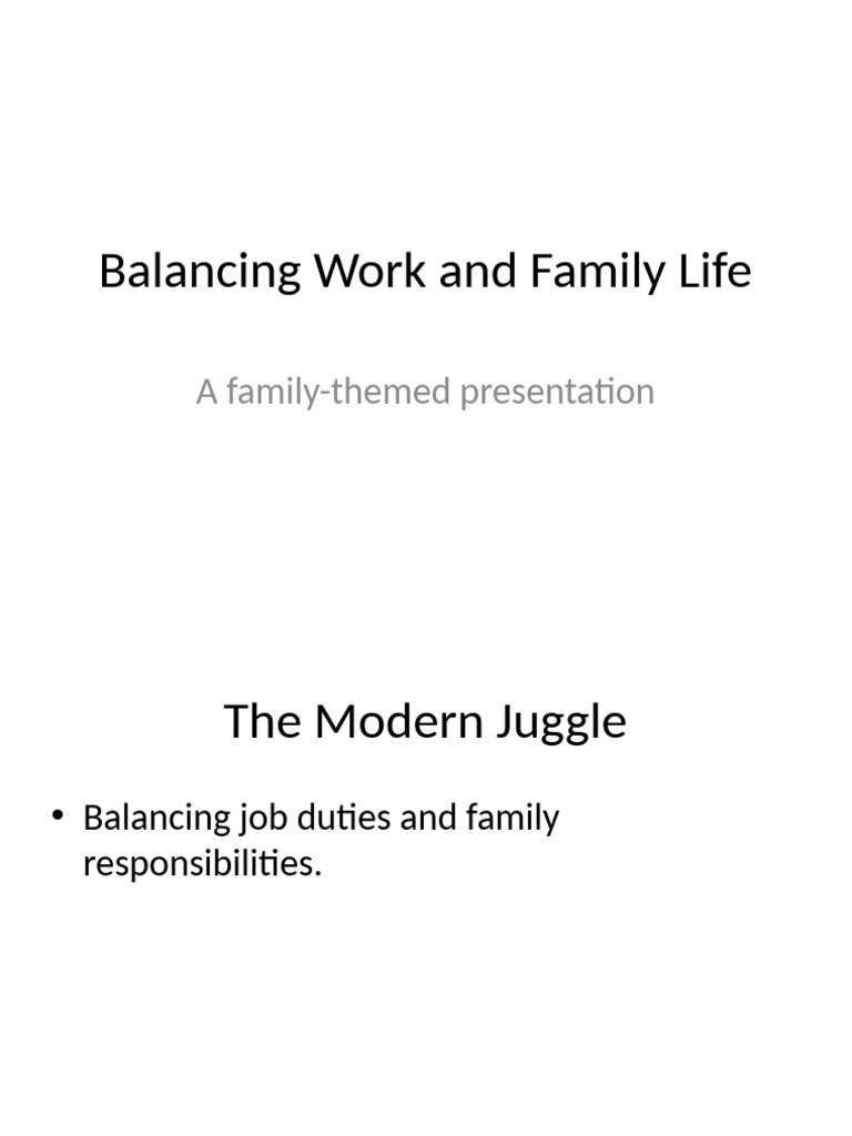 Balancing Work and Family Life Tips | PDF