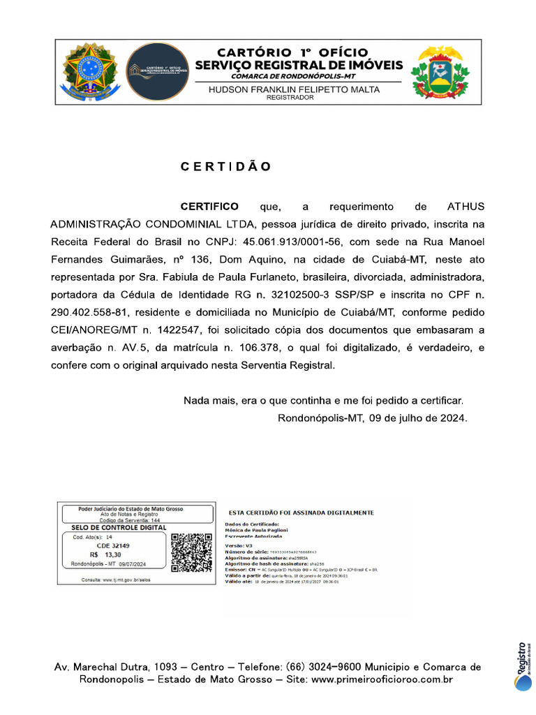 Validação de Documento Assinado Digitalmente | PDF