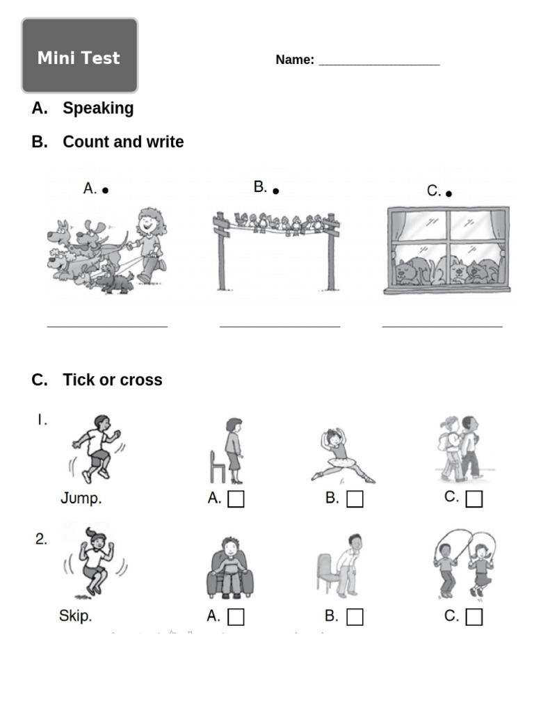 Mini Test: Speaking and Writing Skills | PDF