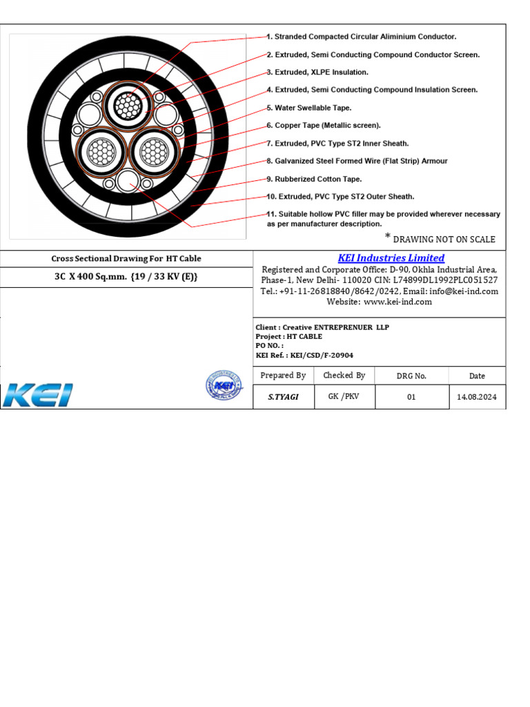HT Cable Cross Sectional Drawing | PDF