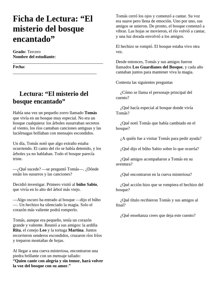 El misterio del bosque encantado | PDF