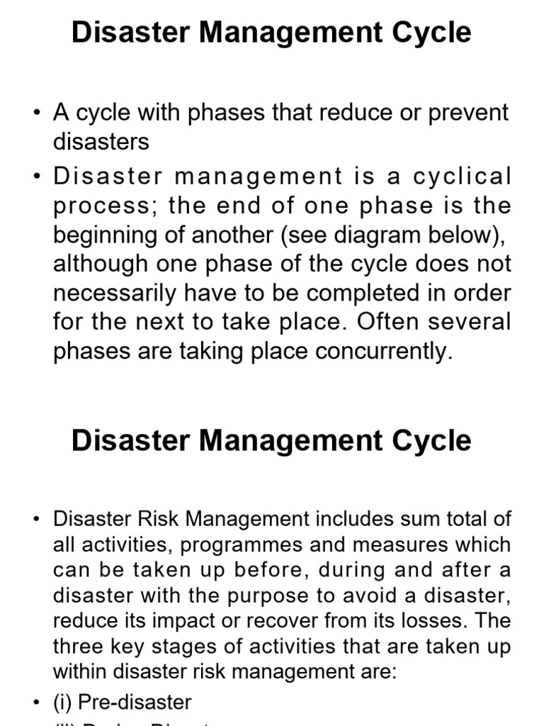 Understanding the Disaster Management Cycle | PDF | Emergency ...