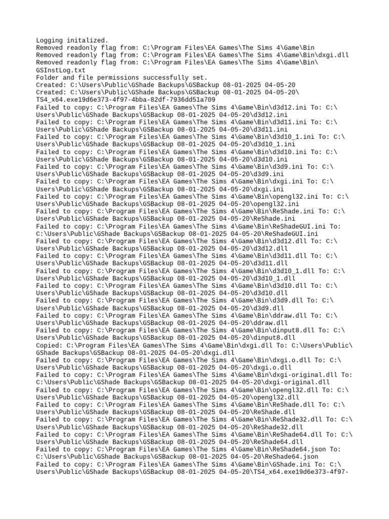 The Sims 4 GShade Backup Process | PDF | Windows Registry | Computer File