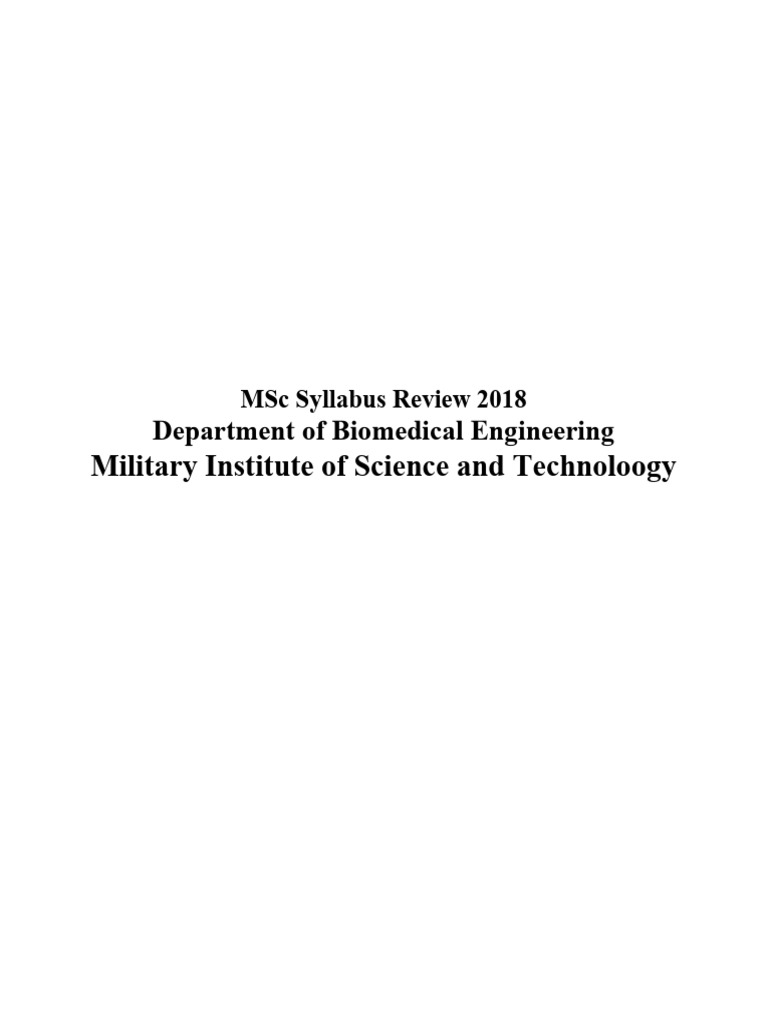 MIST BME - M.Sc. Syllabus | PDF | Tissue Engineering | Biomechanics