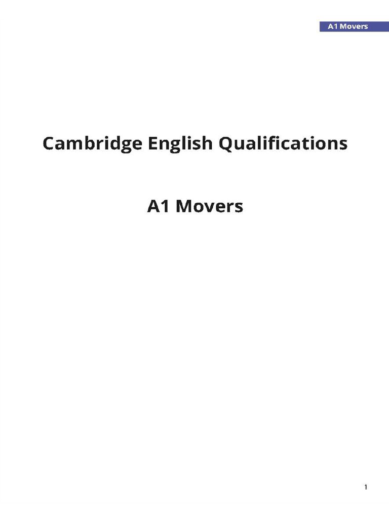 Practice Tests A1 MOVERS Five Practice Tests | PDF