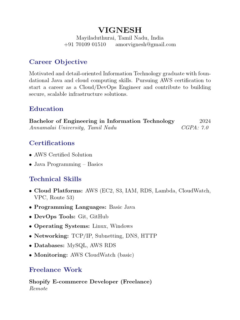 Cloud/DevOps Engineer Resume | PDF | Cloud Computing | Amazon Web Services
