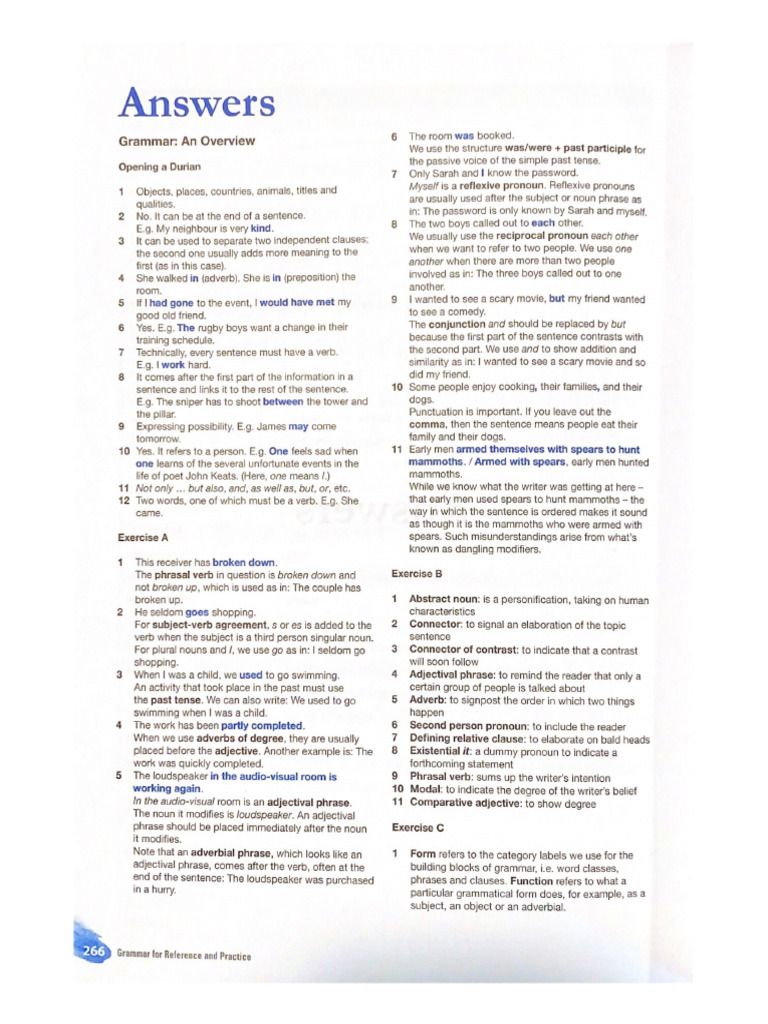 Grammar Answers | PDF