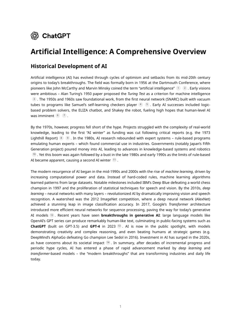 Artificial Intelligence - A Comprehensive Overview | PDF | Artificial ...