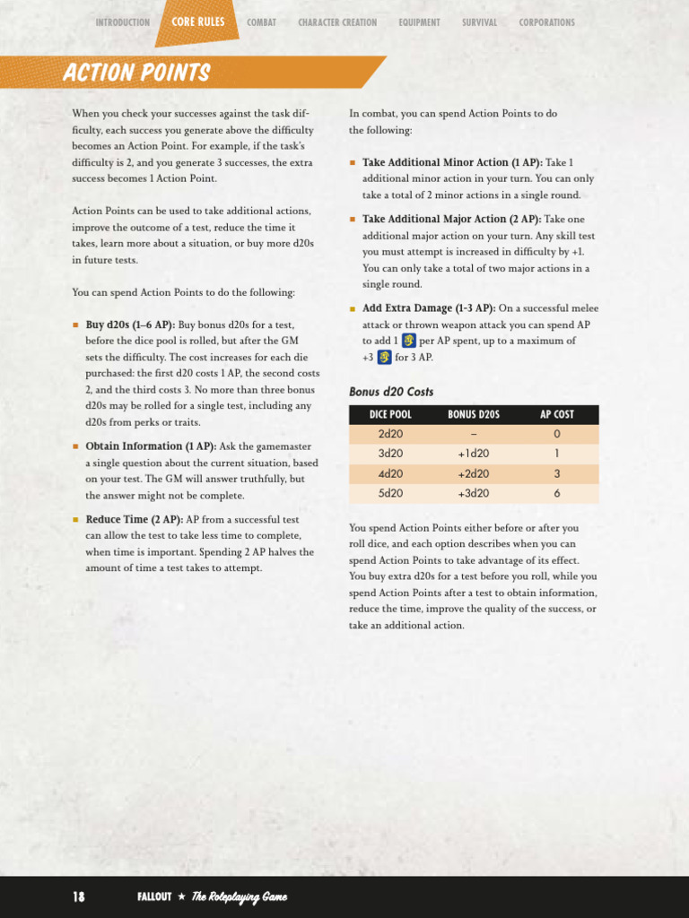 Fallout Core Rulebook 20 | PDF | Dice | Entertainment