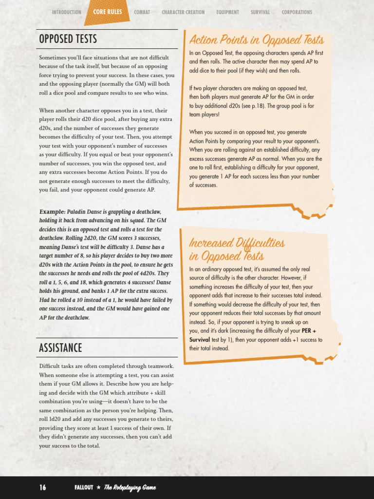 Fallout Core Rulebook 18 | PDF | Role Playing | Tabletop Games