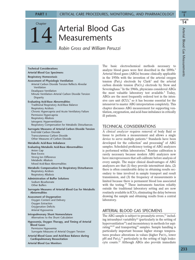 Arterial Blood Gas Measurement Guide | PDF | Breathing | Respiratory System