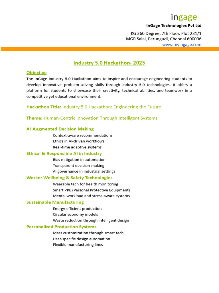 Industry 5.0 Hackathon 2025 Overview | PDF | Simulation | System