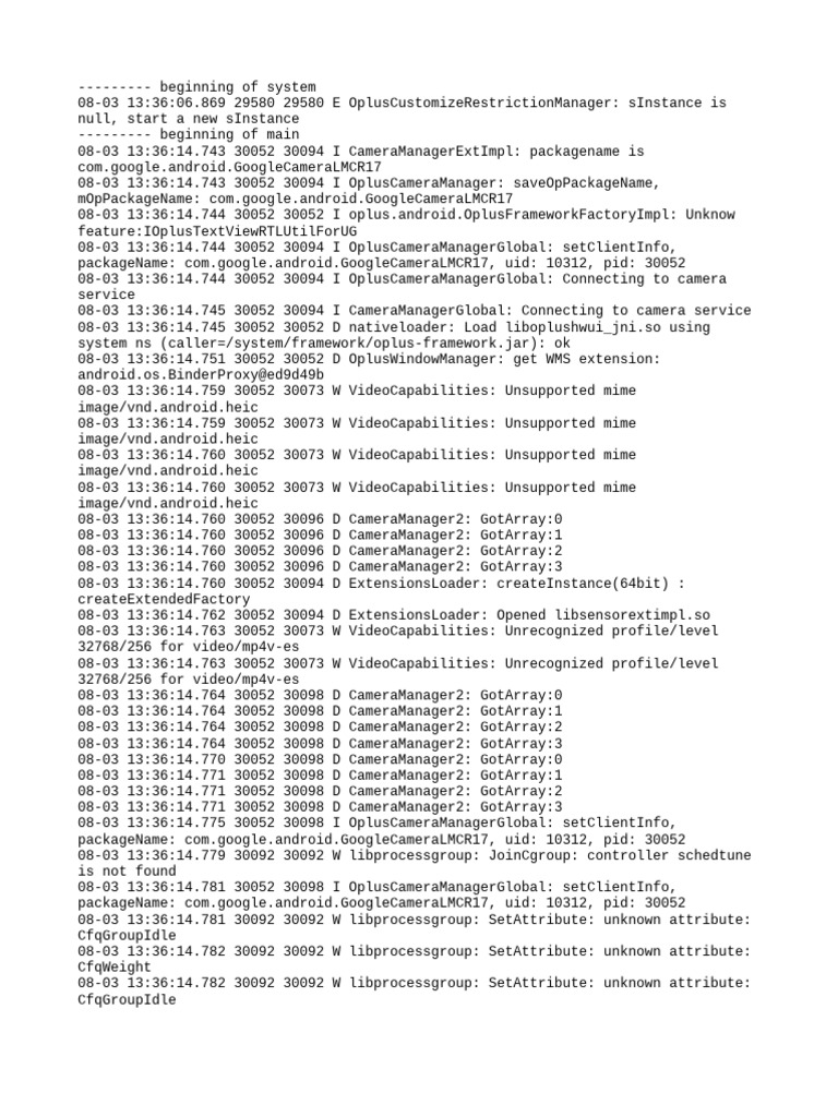 Oplus Camera Manager Log Analysis | PDF | Computer Engineering ...