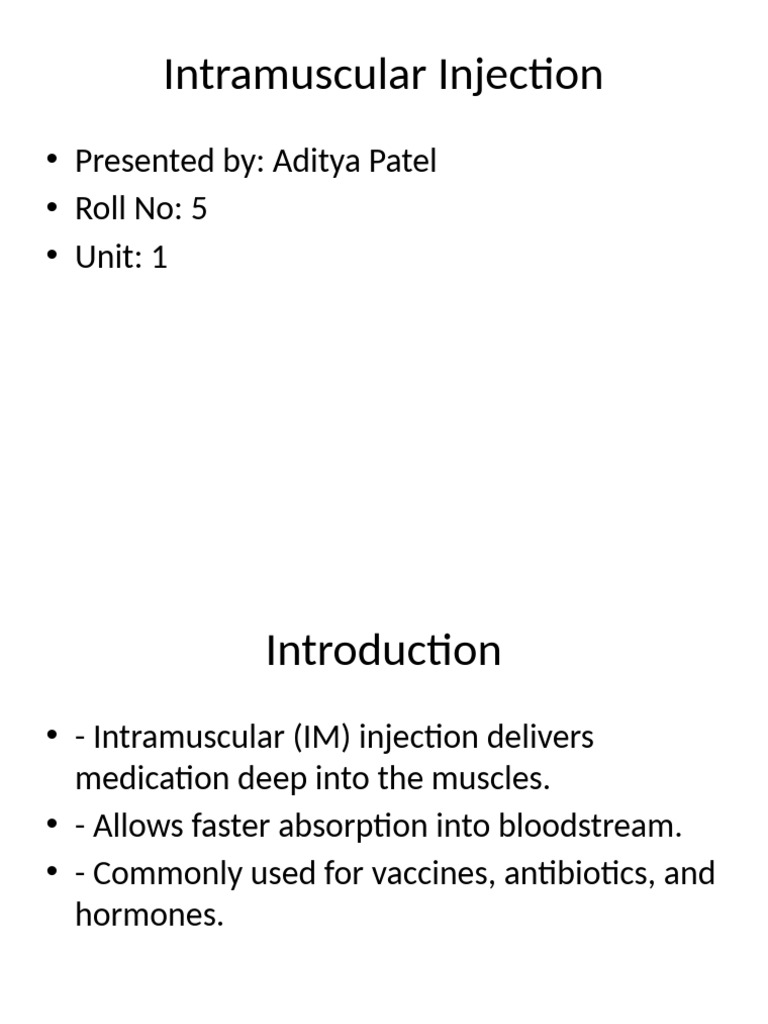Intramuscular Injection Seminar Updated | PDF