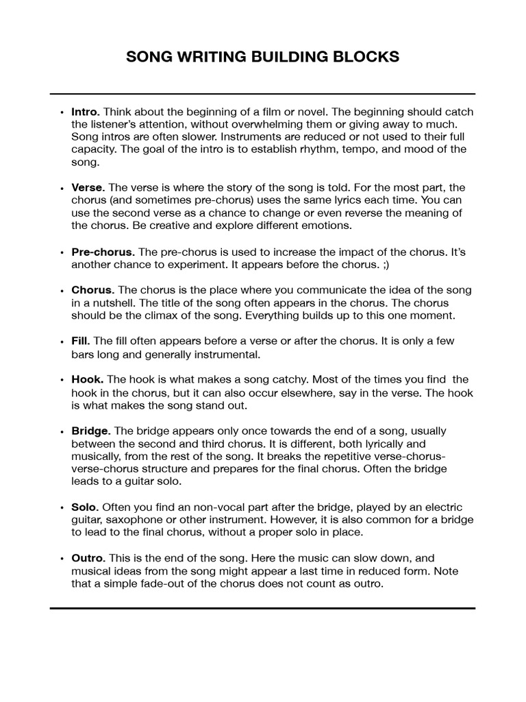 Understanding Pre-Chorus and Verse | PDF