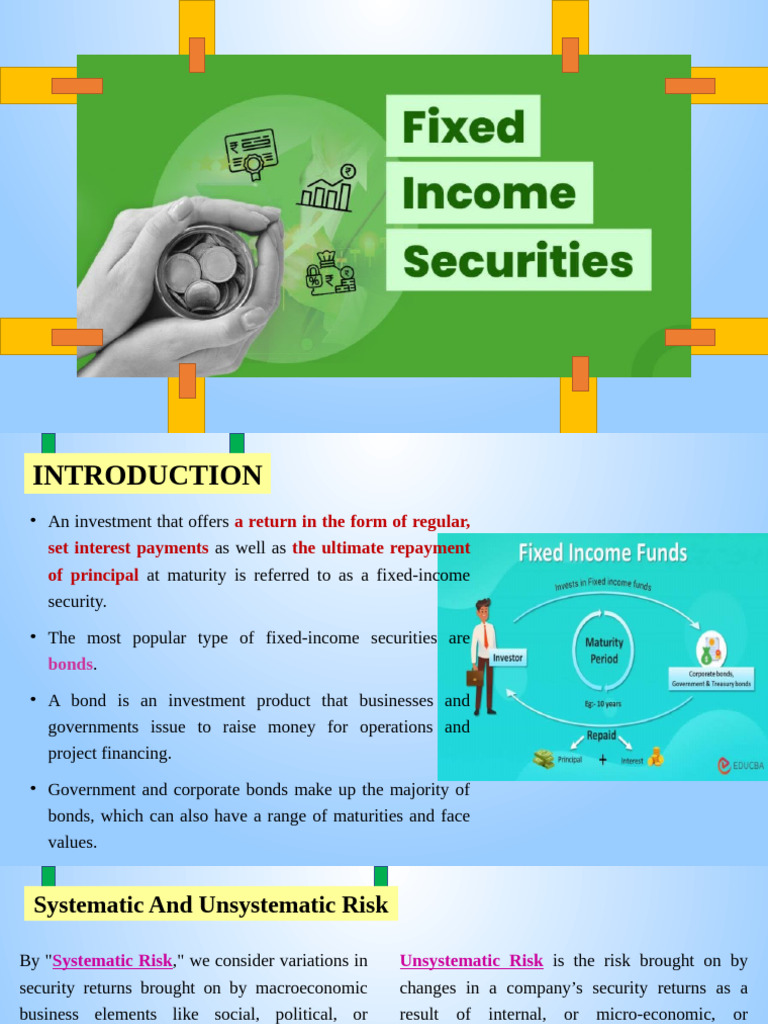 Essentials of Fixed Income Securities | PDF