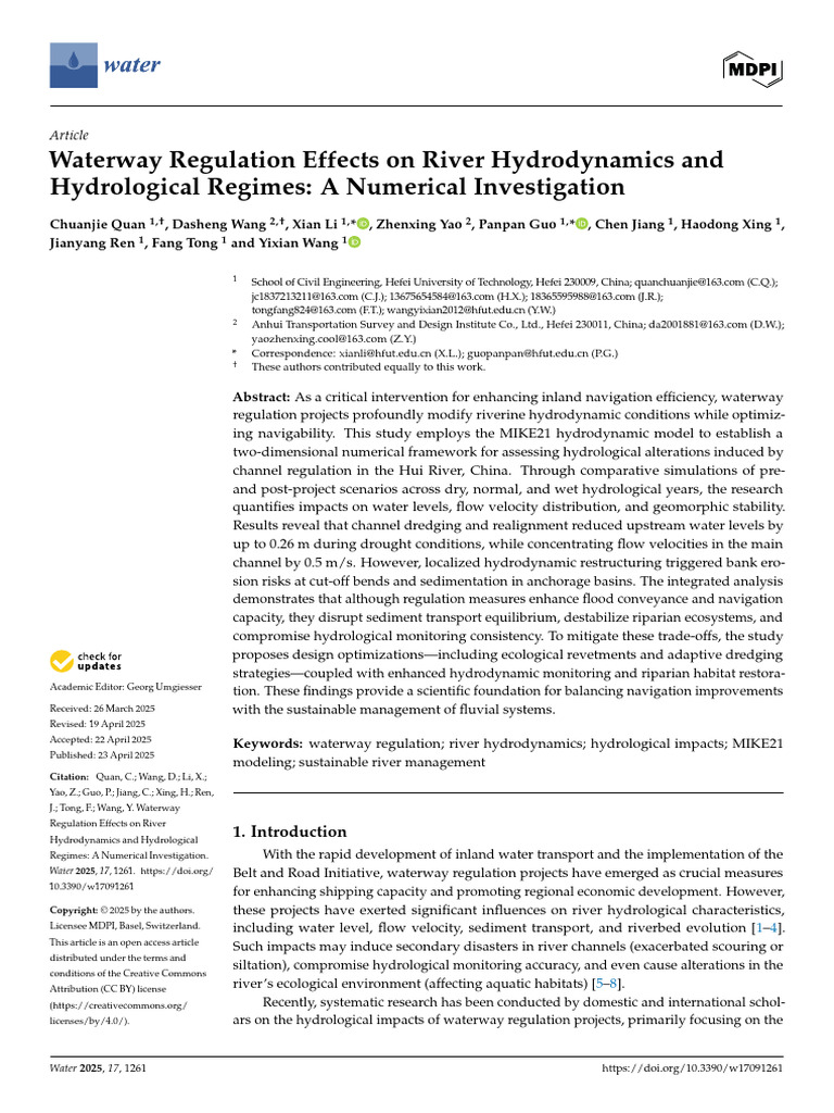Water 17 01261 | PDF | River | Discharge (Hydrology)