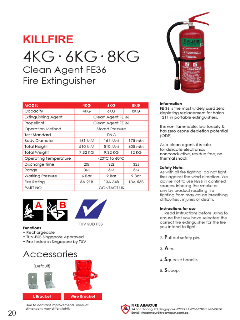 FE36 Clean Agent Fire Extinguisher Info | PDF