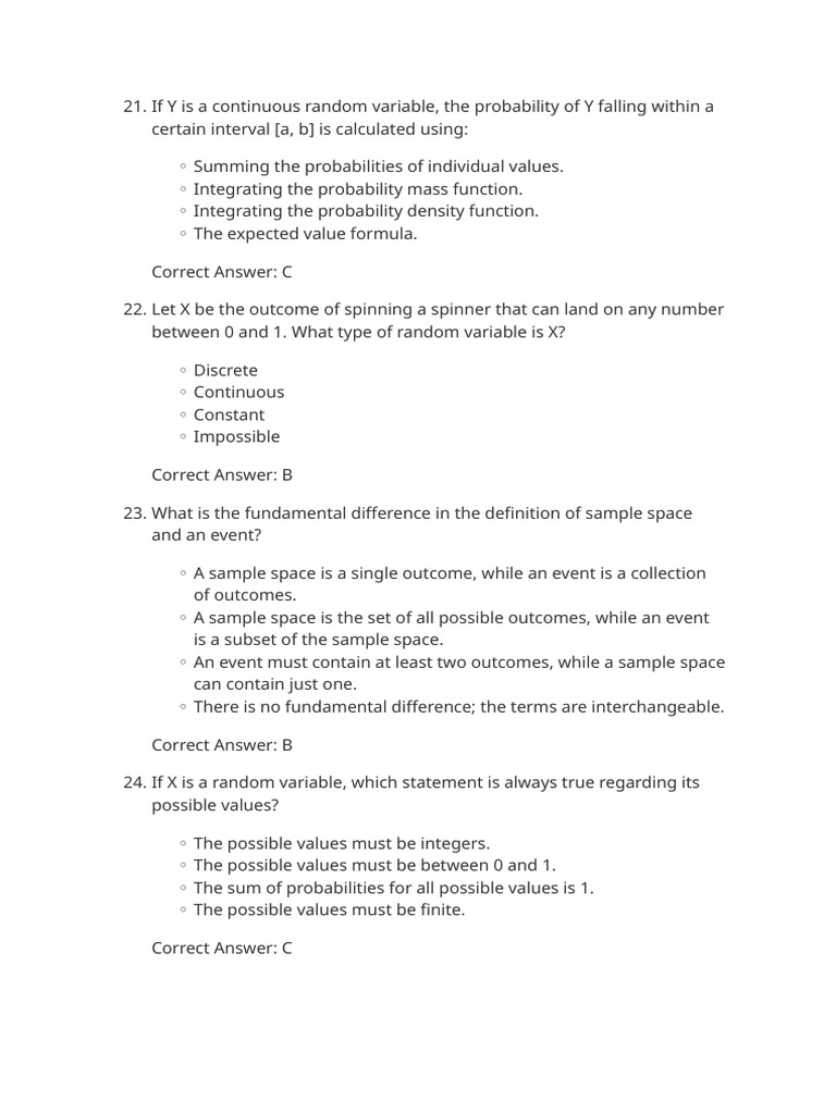 Random Variables: Discrete vs Continuous | PDF | Probability ...
