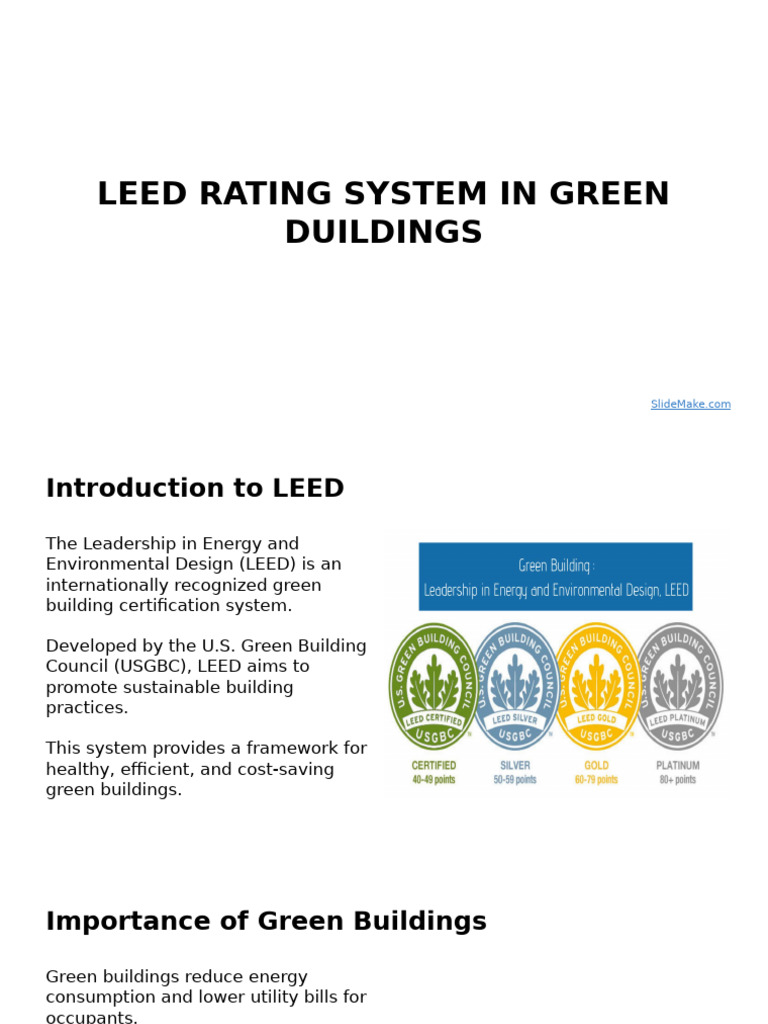 LEED Certification for Sustainable Buildings | PDF | Green Building ...