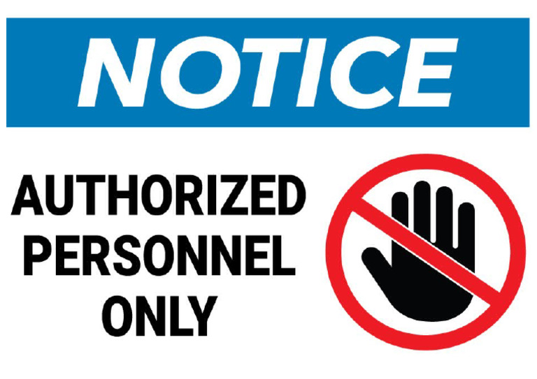Notice Authorized Personnel Only | PDF