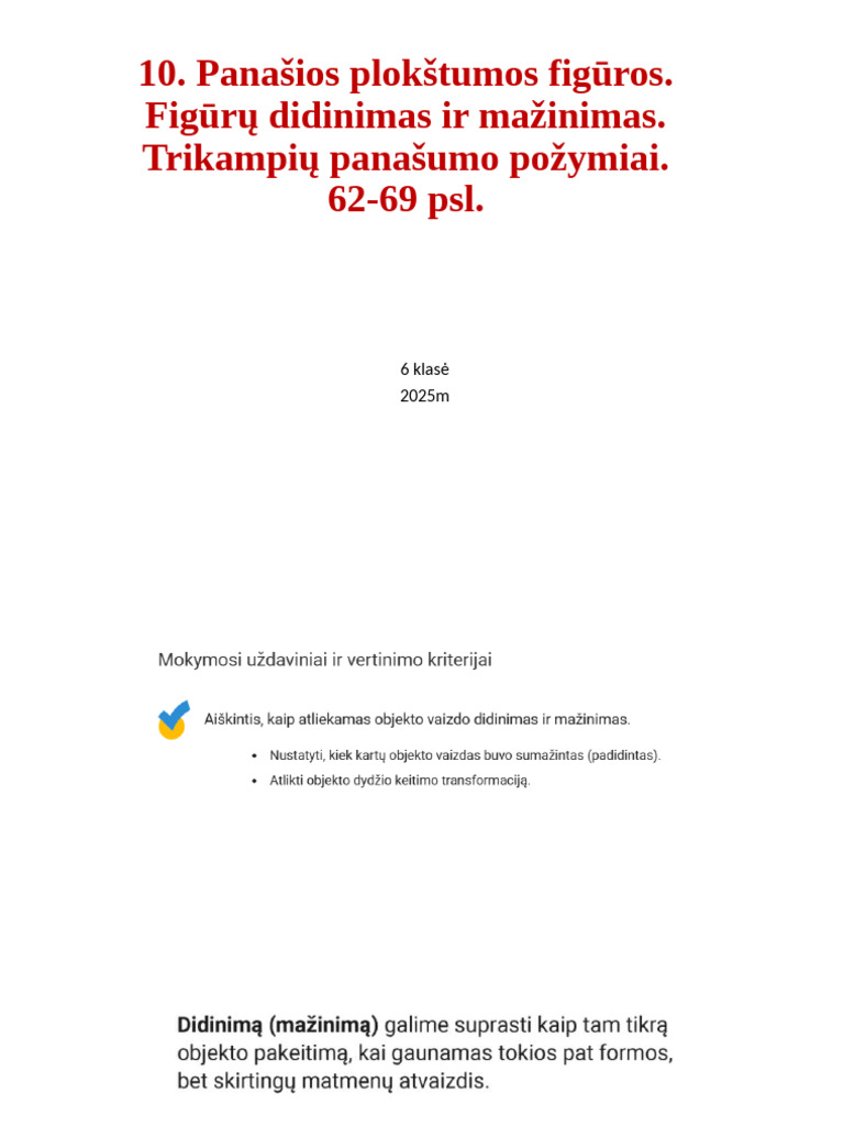 6kl. 61-74 Psl. 10.1 10.2 Bendra Didiname Maziname | PDF