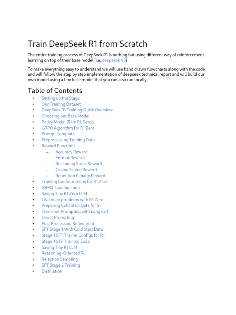 Training DeepSeek R1 from Scratch Guide | PDF | Parameter (Computer ...