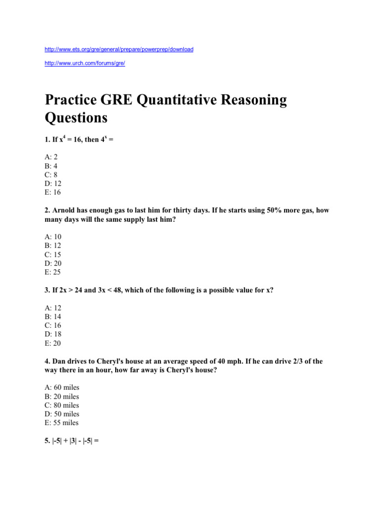GRE Quantative | PDF