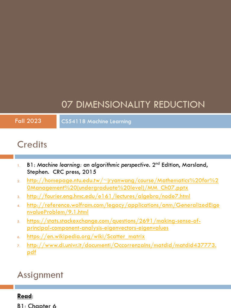 Dimensionality Reduction in Machine Learning | PDF | Eigenvalues And ...