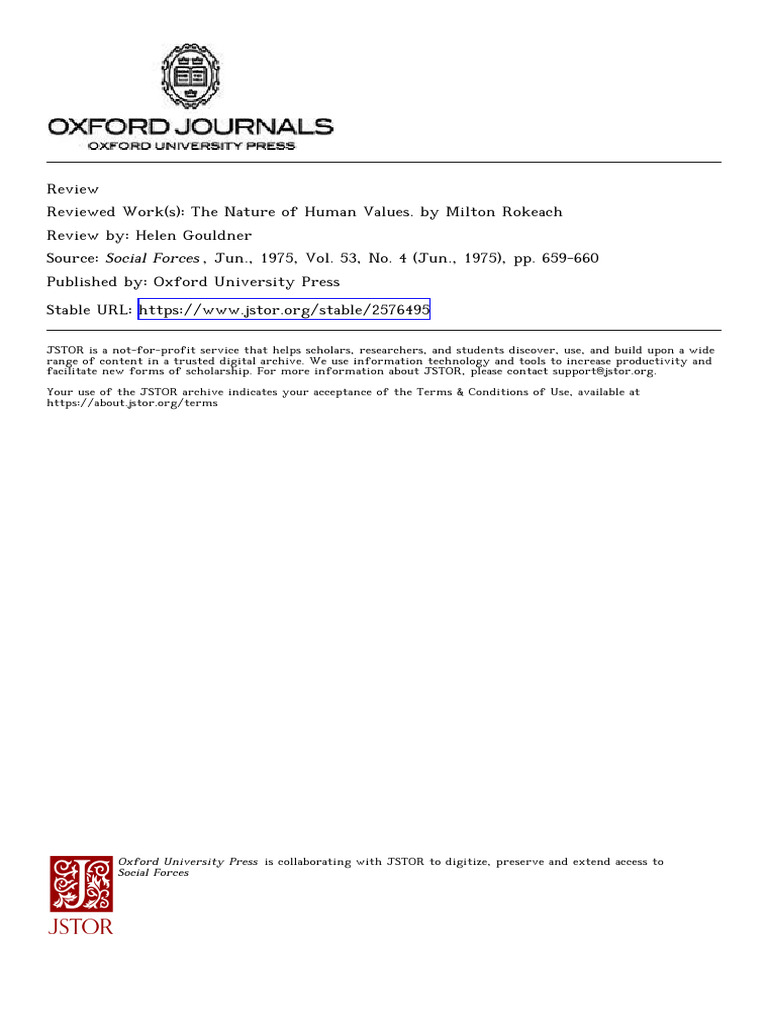 Review of Rokeach's Human Values | PDF | Public Opinion | Linguistics