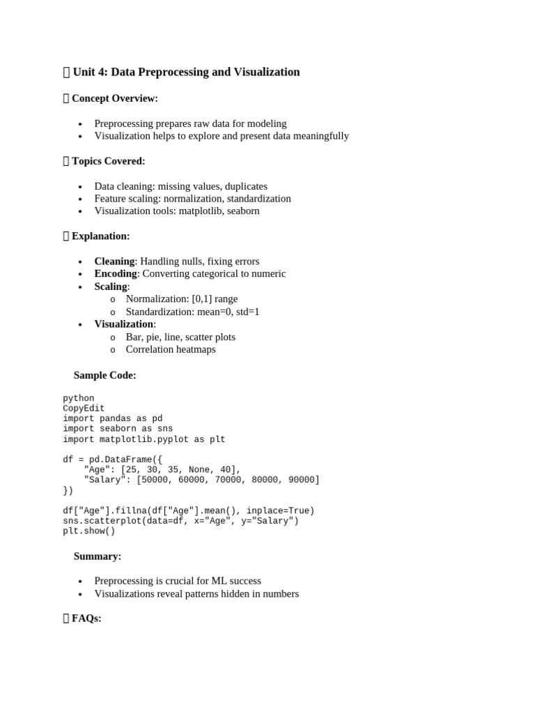 Data Preprocessing & Visualization Guide | PDF