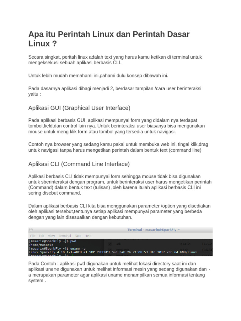 Perintah Dasar dalam Linux CLI | PDF