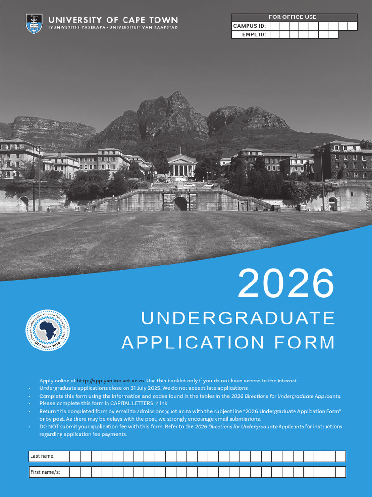 UCT 2026 Undergraduate Application Guide | PDF | Legal Guardian | Passport