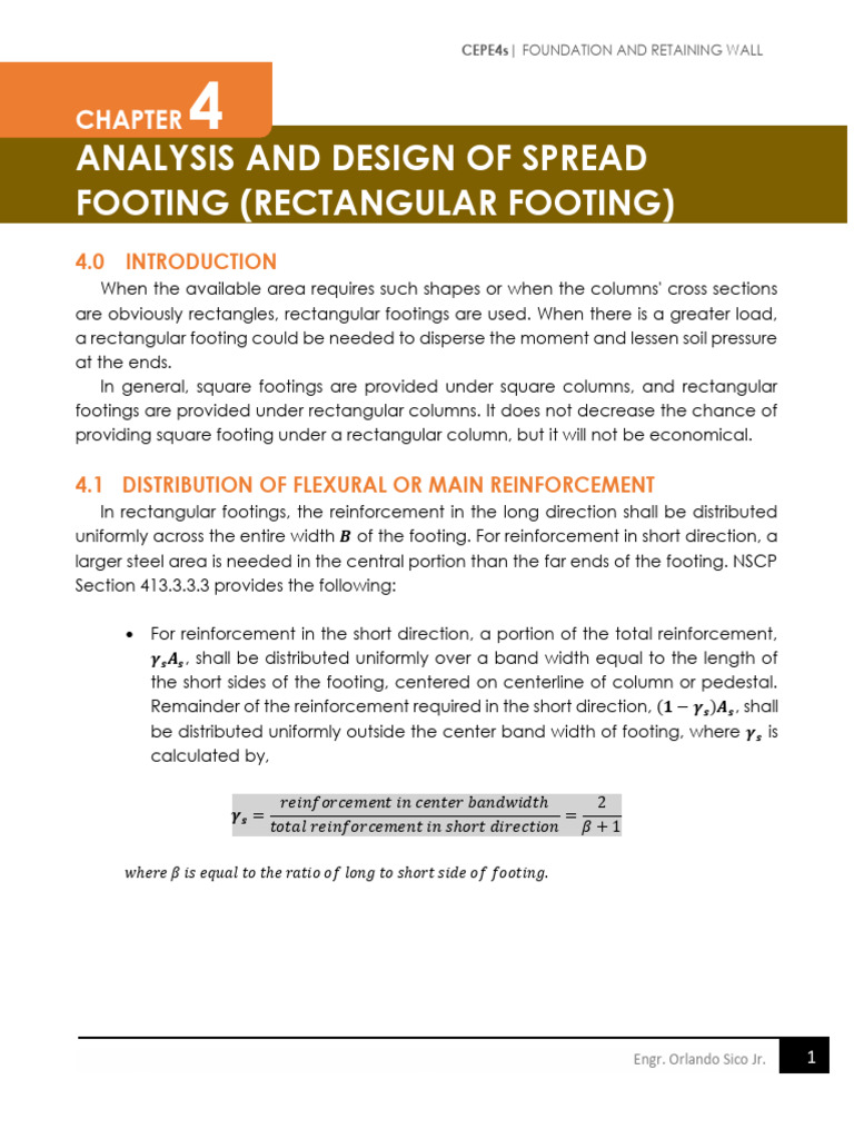 Rectangular Footing Design Guide | PDF | Stress (Mechanics) | Column