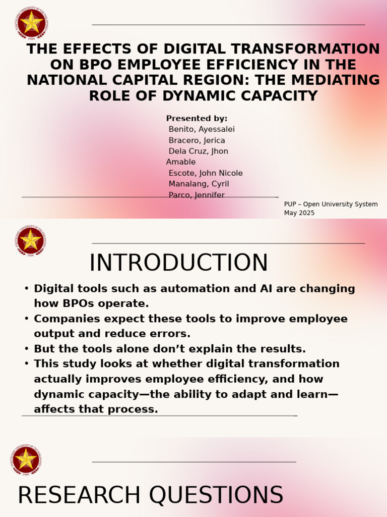 Digital Transformation in BPO Efficiency | PDF | Survey Methodology ...