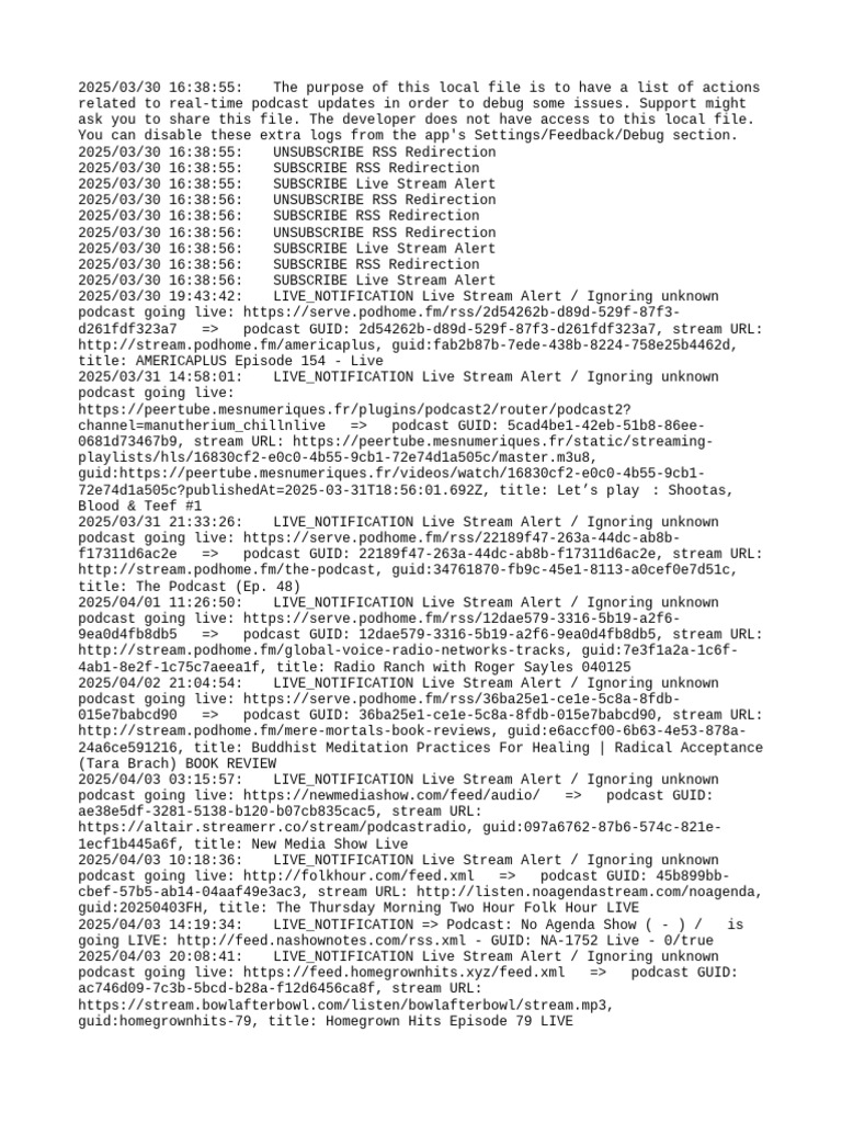 Websub Update Log | PDF | Digital Technology | New Media