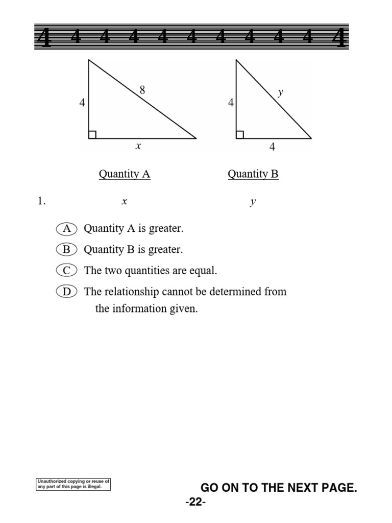 GRE Quantitative Practice Test 1 | PDF | Elementary Mathematics ...