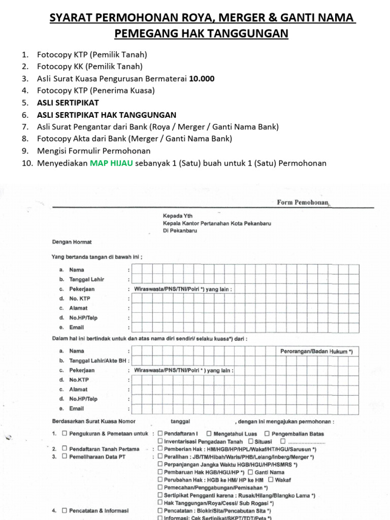 Syarat Permohonan Roya dan Ganti Nama | PDF