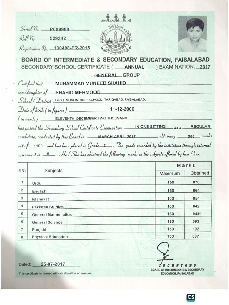 Matriculation | PDF