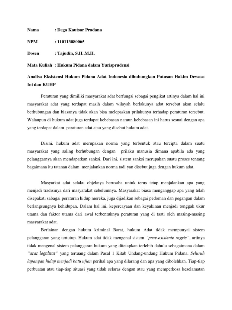Hukum Pidana Adat Hpdy