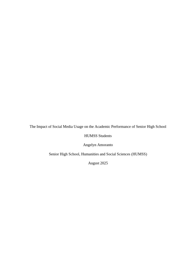 Social Media's Impact on HUMSS Students | PDF | Scientific Method | Science