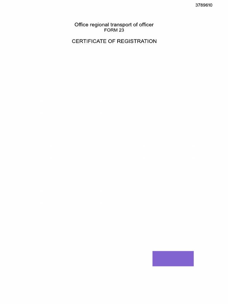 Vehicle Registration Certificate: LMV Jeep | PDF