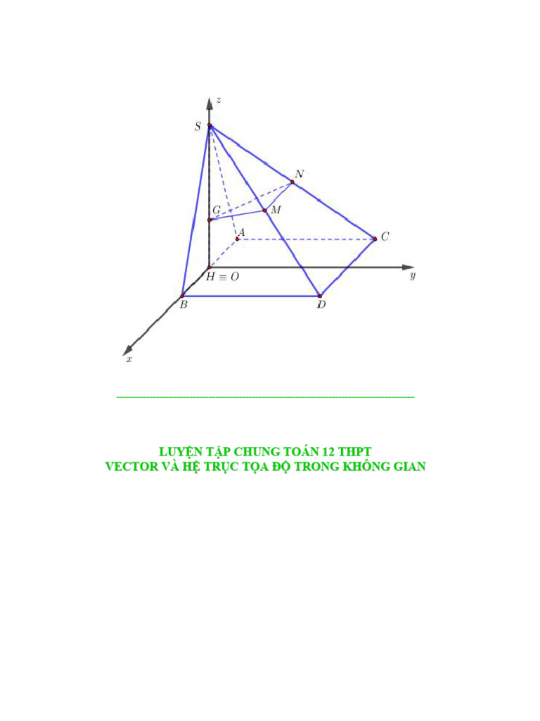 Luyen Tap Chung Toan 12 Vector Va He Truc Toa Do Trong Khong Gian | PDF