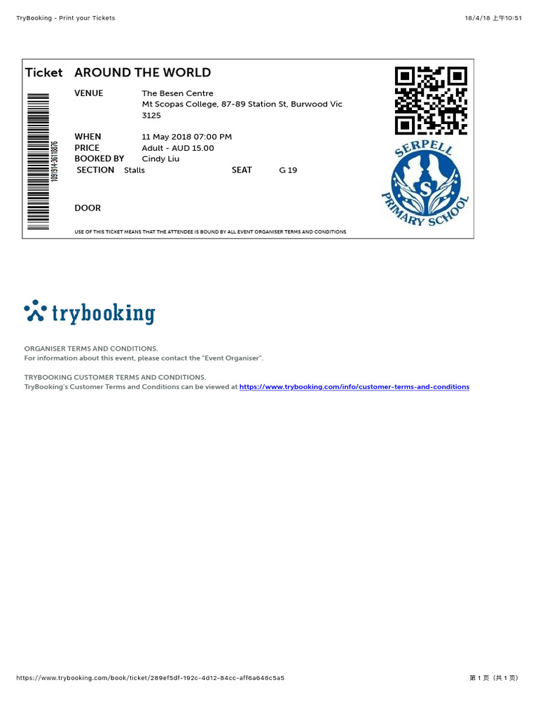 TryBooking - Print Your Tickets | PDF
